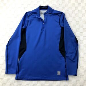 Nike Pro Combat Shirt Mens Medium Blue Fitted Hyperwarm Dri Fit Max Performance